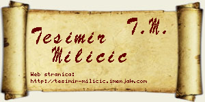 Tešimir Miličić vizit kartica
